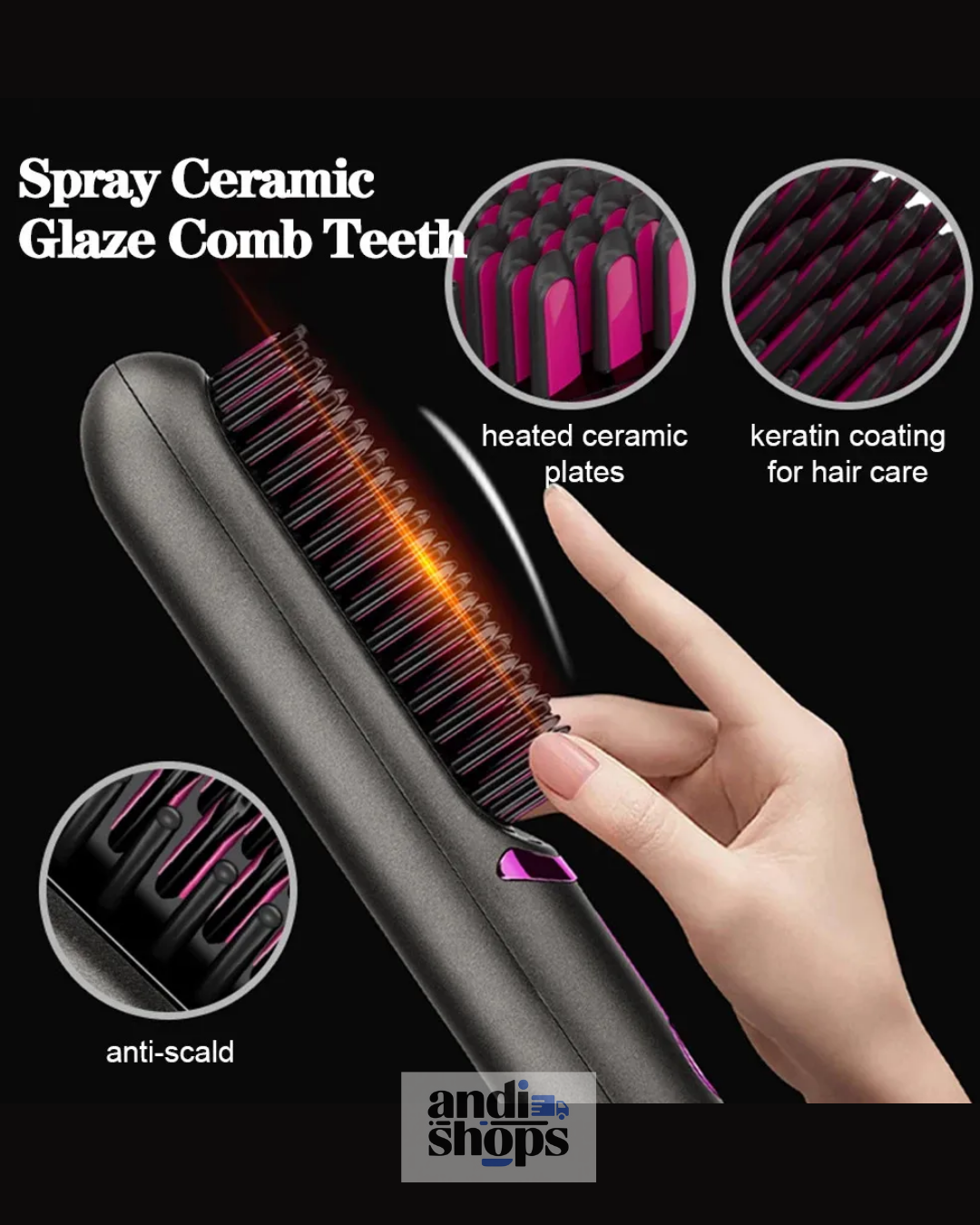 Mini Cepillo Alisador De Pelo Caliente portátil